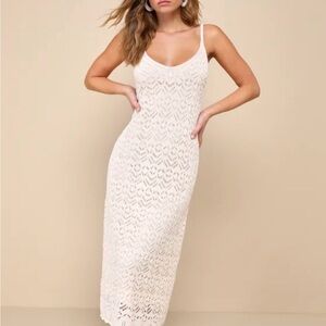 Lulus sunset vibes crochet beach midi dress small